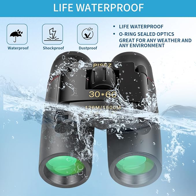 PISEZ 30X60 Compact Binoculars for Adults and Kids，Lightweight Foldable Easy - Image 7
