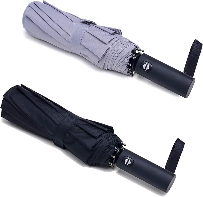 PFFY 2 Packs Travel Umbrella Windproof Auto Open & Close Collapsible Folding by PFFY