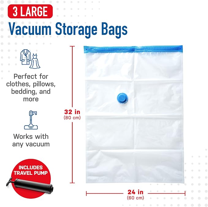 3 Pack Large Vacuum Storage Bags - Image 3