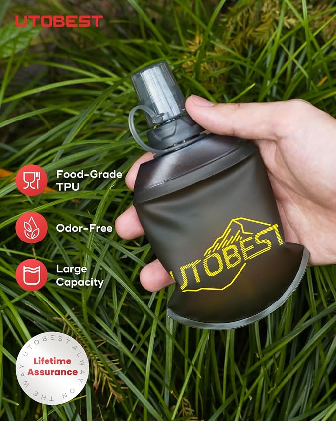 UTOBEST 150ml Soft Flask, 2 Pack Flexible TPU Hydration Water Bottle, - Image 2