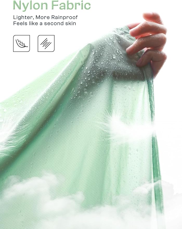 SaphiRose Extra Thick Hooded Rain Poncho Double Layer Waterproof Raincoat Jacket - Image 2