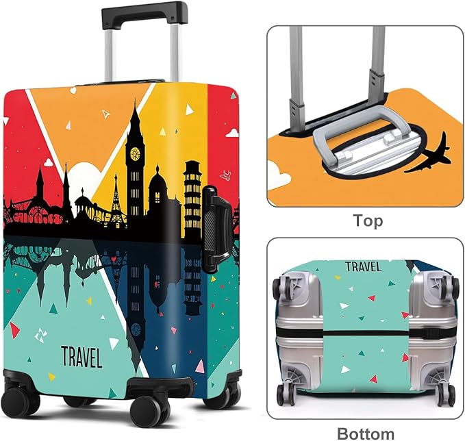 Luggage Cover Washable Suitcase Protector Anti-Scratch, Stretchable Fit - Image 3