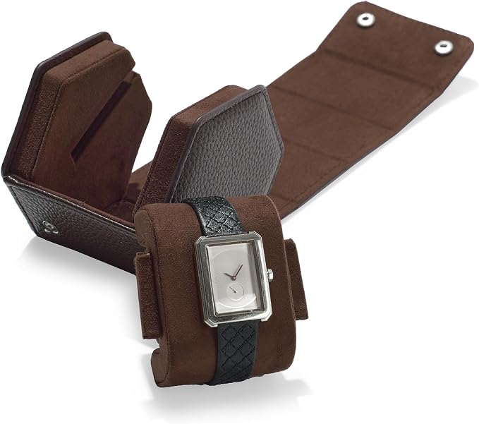 Oirlv Luxury Hexagonal Leather Watch Travel Case Single Watch Box - Image 7