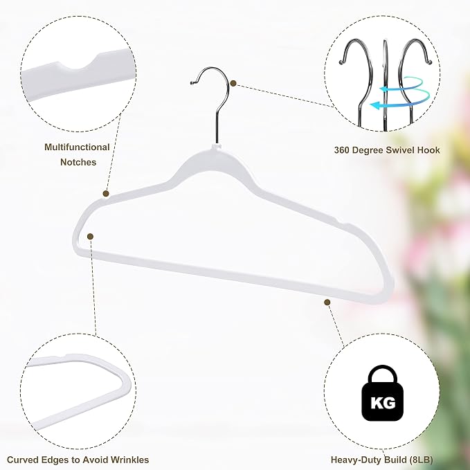 Quality Hangers 50 Pack Non-Velvet Plastic Hangers - Image 5