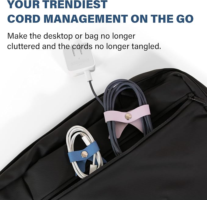 SenseAGE 5 Pack Cord Organizer, Bow Cord Keeper, Cable Organizer USB Holder - Image 3