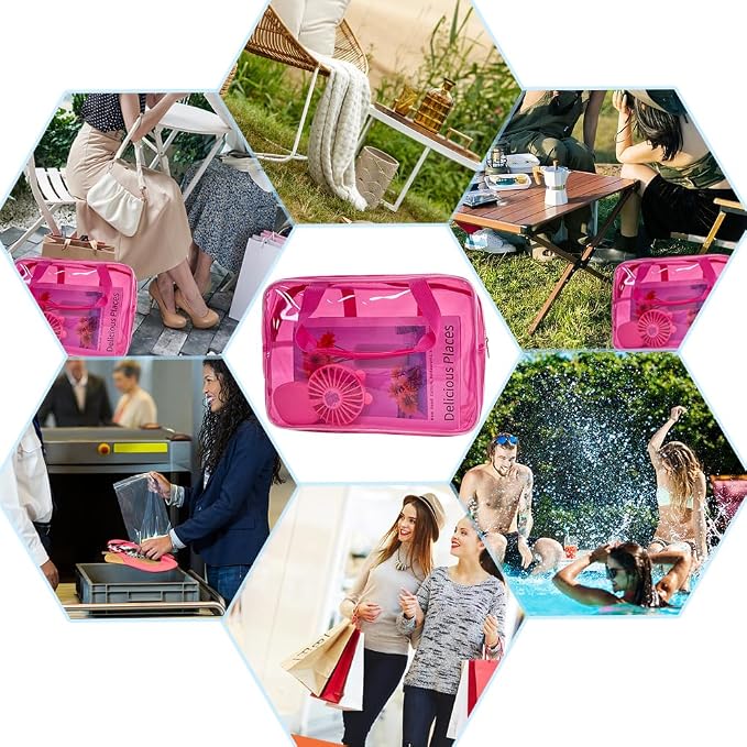Travel Clear Waterproof PVC Bag, Toiletry Carry Pouch Makeup Artist Bag - Image 5