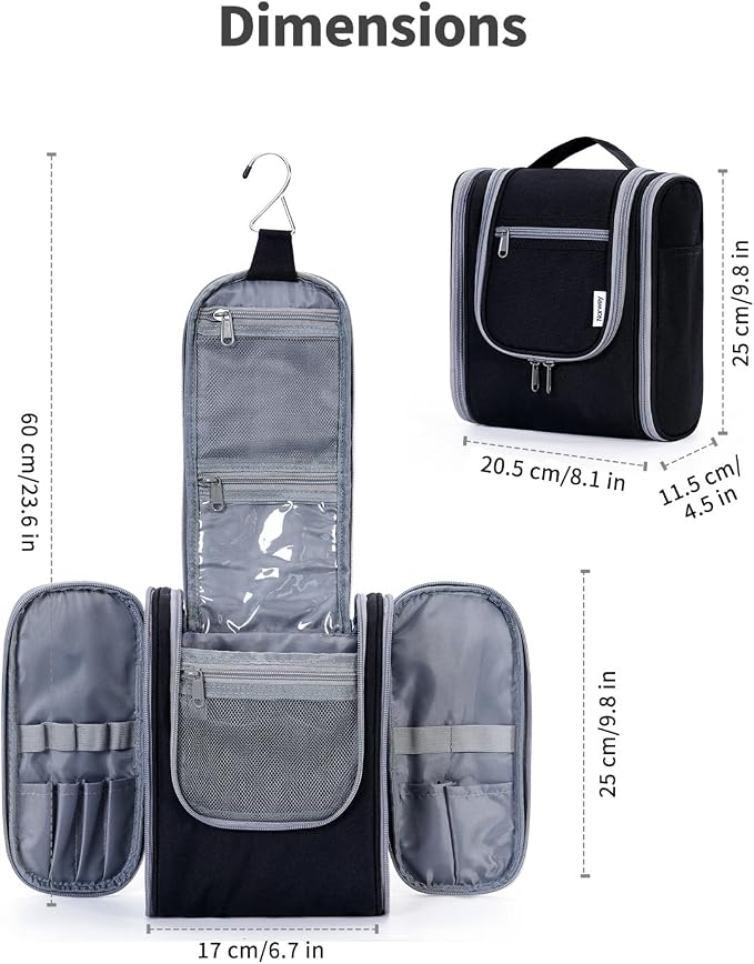 Narwey Small Hanging Travel Toiletry Bag Cosmetic Make Up Organizer - Image 7