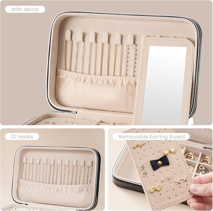 Lolalet Travel Jewelry Case for Women, Travel Jewelry Organizer Box - Image 6