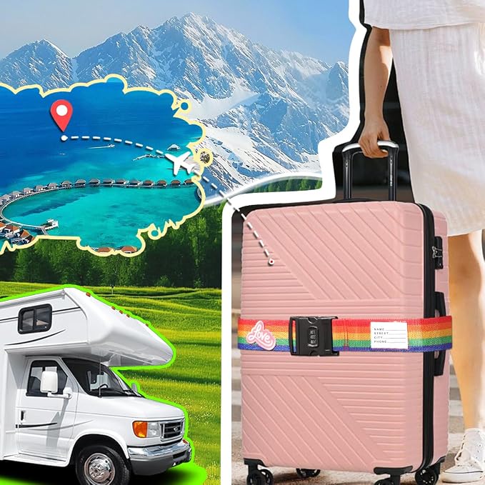 Adjustable Luggage Straps with Combination Lock – 4 Pack Bright Colors - Image 5