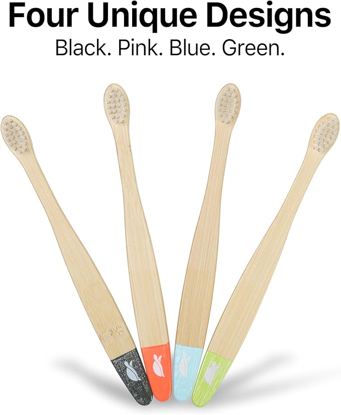 Sea Turtle Plant-Based Bristles, Ultra-Soft Bamboo Toothbrushes, Natural - Image 3