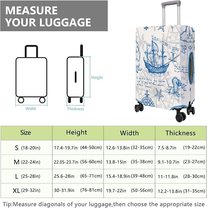 Travel Luggage Cover Suitcase Protector Fits 18-32 Inch Wheel Covers - Image 6