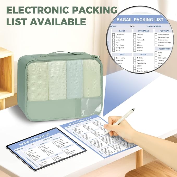 BAGAIL 9 Set Packing Cubes Luggage Packing Organizers - Image 3