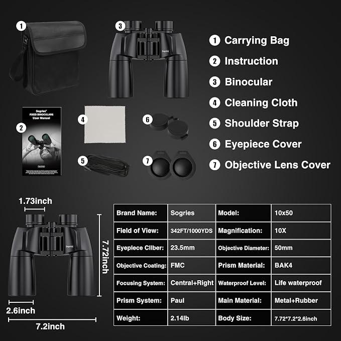 10x50 Binoculars for Adults - Image 9