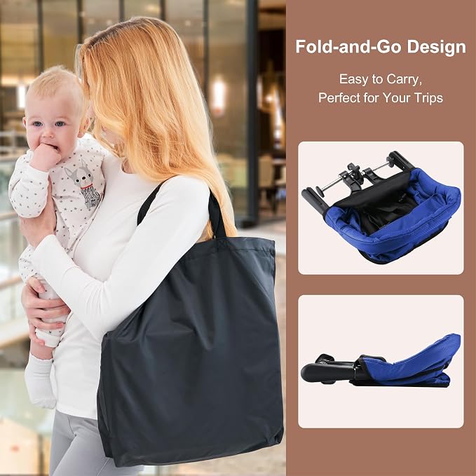 Hook On Chair with Removable Dining Tray, Portable Table High Chair, Folding - Image 3