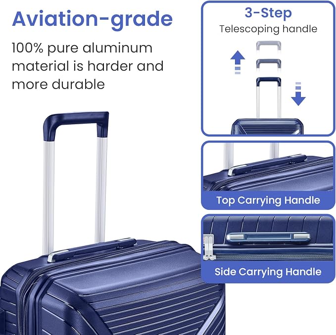 Campfun Luggage 4 Piece Sets, Expandable Carry On Luggage Set Hardshell PP - Image 5