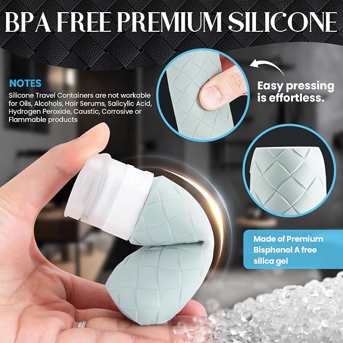 Travel Bottles for Toiletries, TSA Approved Silicone Travel Size Containers for - Image 4