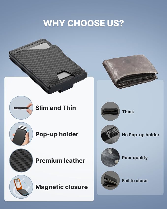 typecase Tactical Wallet for Men Card Holder: Pop Up Card Case, Genuine Leather - Image 9