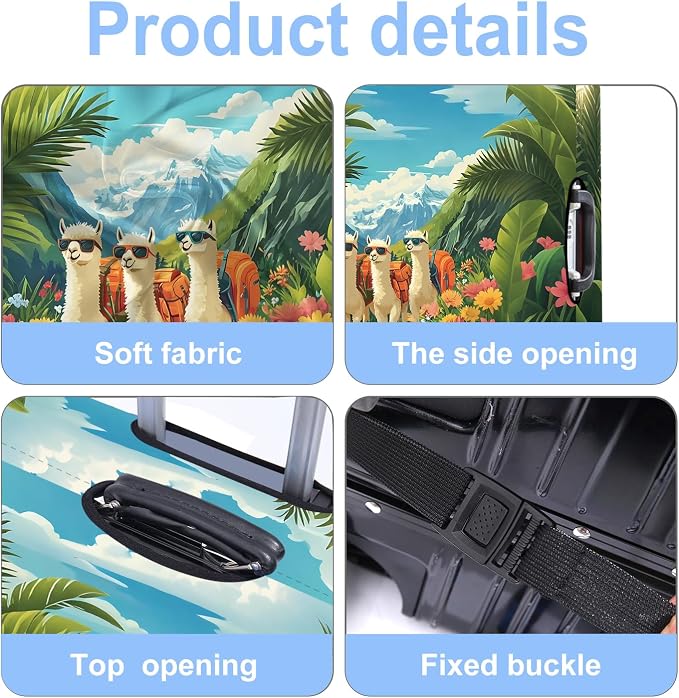 Alpaca Luggage Cover Washable Suitcase Protector Anti-Scratch, Stretchable Fit - Image 3