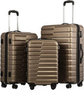 Coolife Luggage Expandable Suitcase set PC ABS TSA Lock Spinner Carry on 3 by COOLIFE