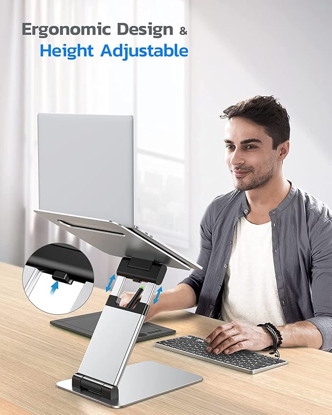 Nulaxy Laptop Stand, Ergonomic Sit to Stand Laptop Holder Convertor, Adjustable - Image 2