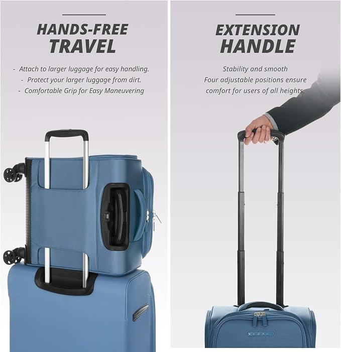 Verage Under Seat Luggage with Wheels, Softside Small Suitcase Spinner Carry On - Image 5