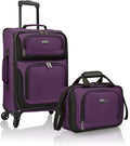 U.S. Traveler Lightweight Rolling 20" Carry On Luggage Softside Suitcase by USTraveler