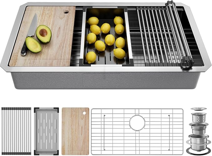 Undermount Kitchen Sink Stainless Steel 32x19 by VALONDINO