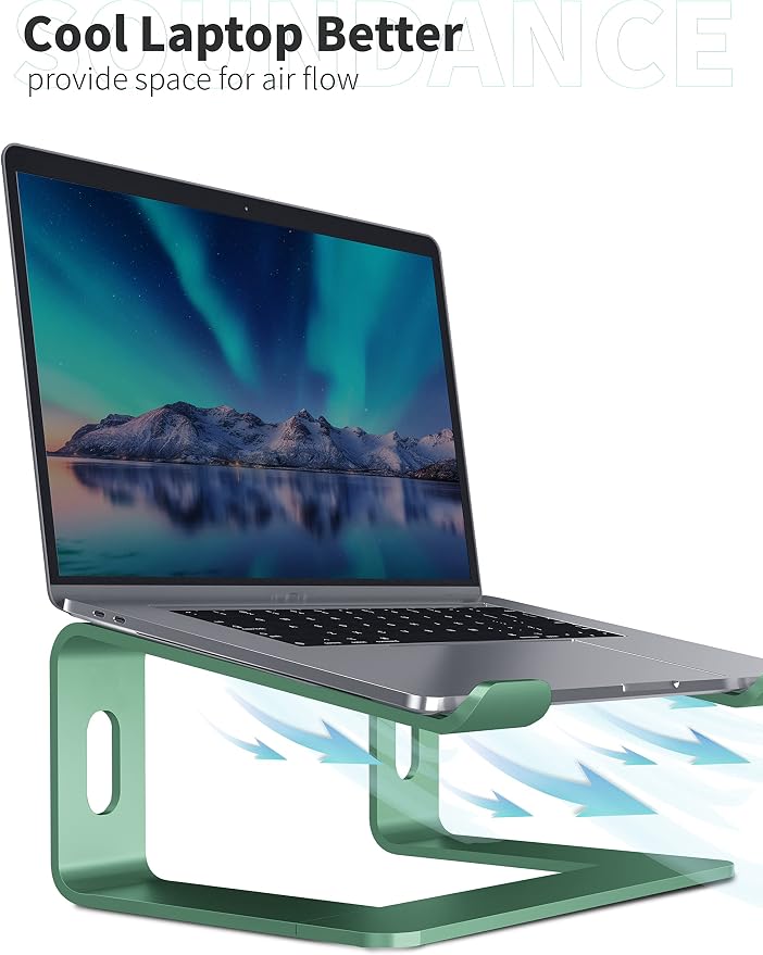 SOUNDANCE Laptop Stand, Aluminum Computer Riser, Ergonomic Laptops Elevator - Image 4