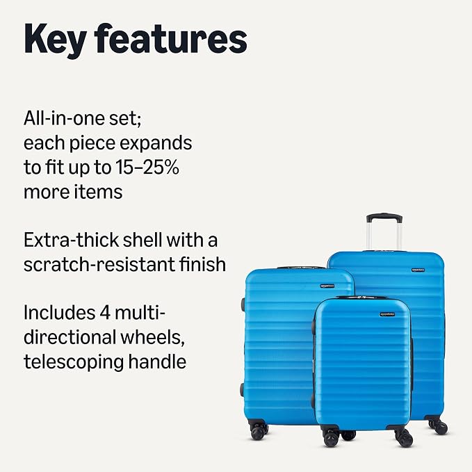 Amazon Basics 3-Piece Set, Hardshell Suitcases - Image 2
