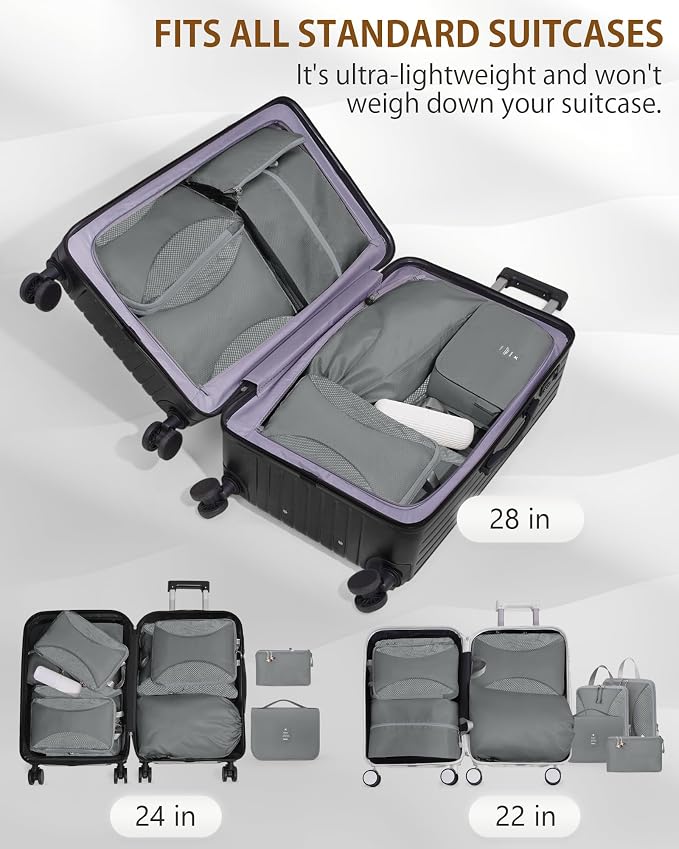 Compression Packing Cubes 12 Set, Suitcase Organizers, Extendable Packing Cubes - Image 9