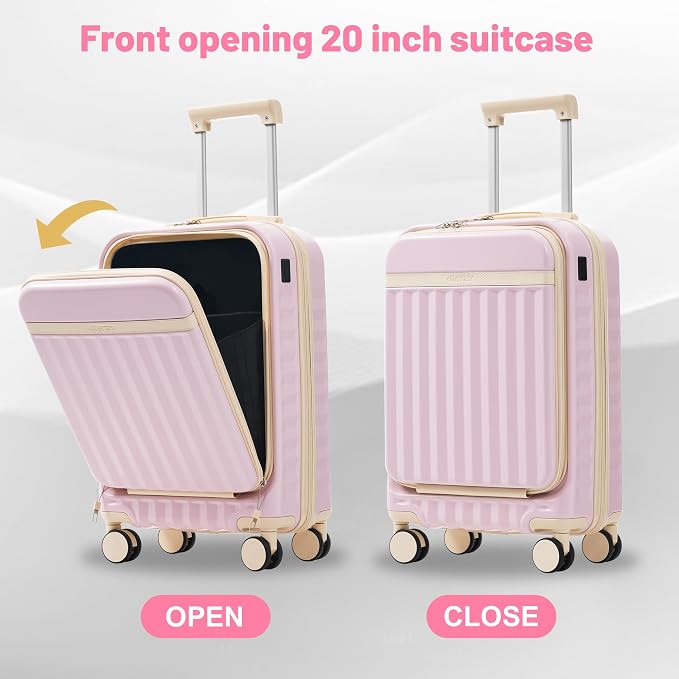 Merax Luggage Sets Front Opening, 2 Piece Hardshell Suitcase - Image 6