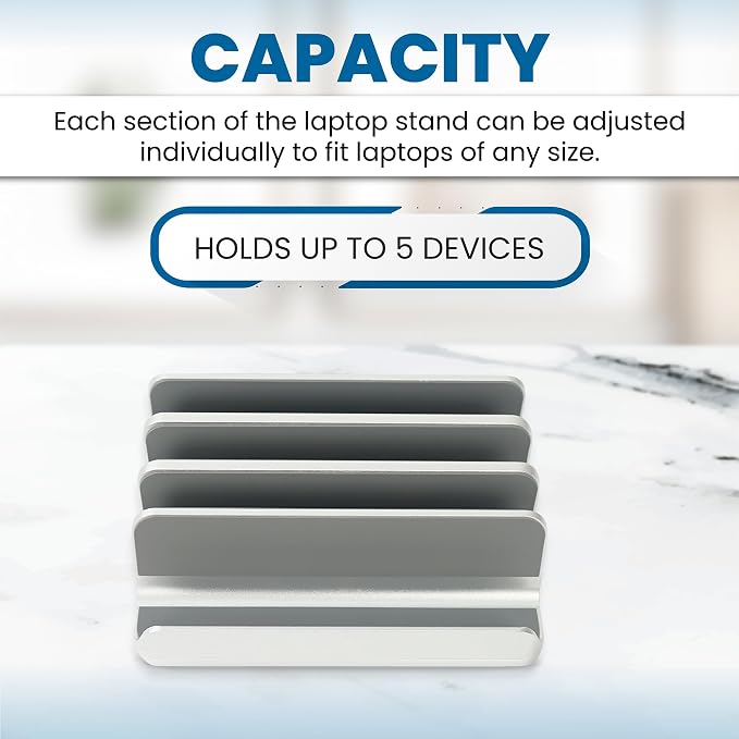 Multiple Laptop Holder Adjustable Laptop Stand Holds 5 Devices, Fits All - Image 2