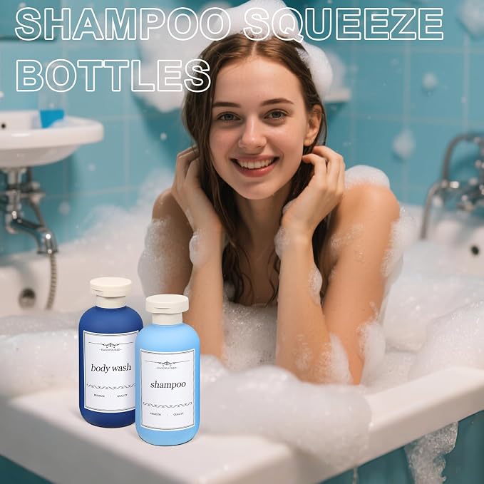 ASEVAT 6.7oz Airtight Plastic Travel Shampoo Bottles, Empty Squeeze Bottle - Image 4