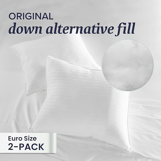 Beckham Hotel Collection Euro Size Throw Pillows, 26 x 26 Down Alternative - Image 3