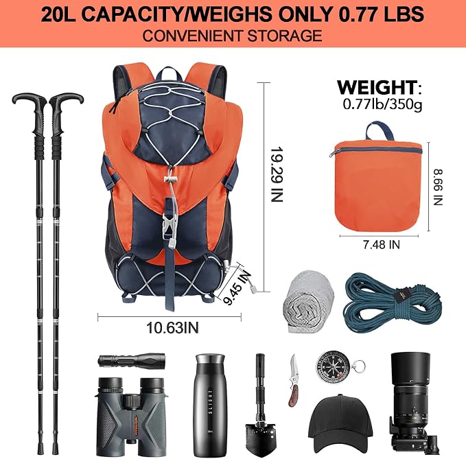 Seektop 20L Ultra Lightweight Waterproof Hiking Backpack Small Outdoor Foldable - Image 4
