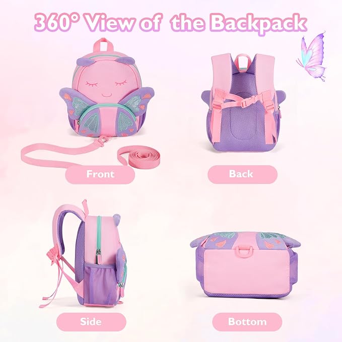 mommore Toddler Backpack for Girls 2-4, 3D Cartoon Cute Kids Backpack - Image 4