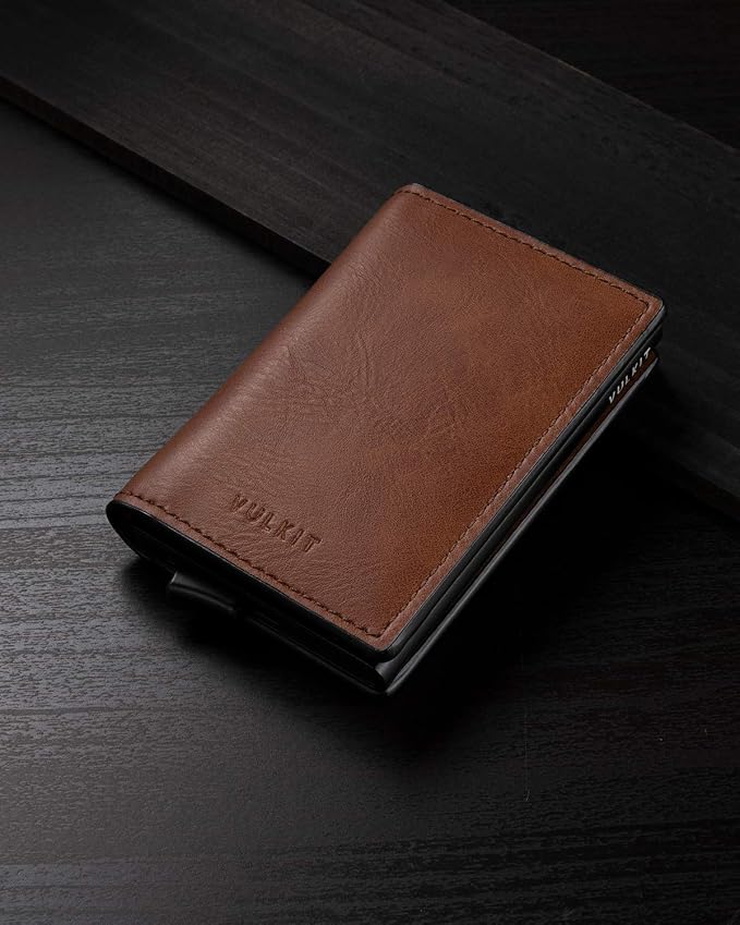 VULKIT Card Holder Pop Up Slim Wallet Leather RFID Blocking Card Case Up to 8 - Image 5