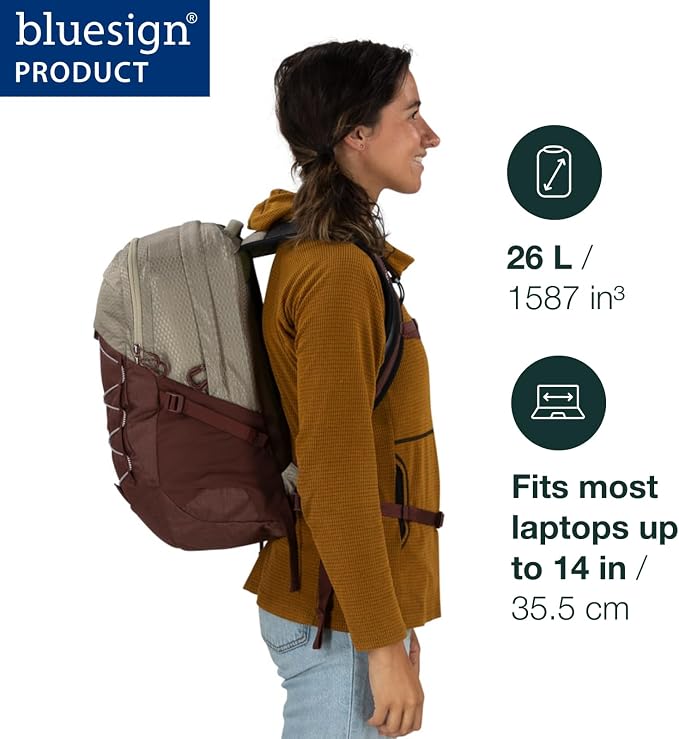 Osprey Quasar 26L Commuter Backpack, Cascade Blue/Coal Grey Heather - Image 2