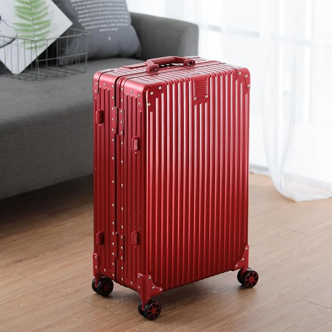 Metal All Aluminum Carry-on Luggage TSA Customs Lock Zipperless Silent Rotary - Image 8