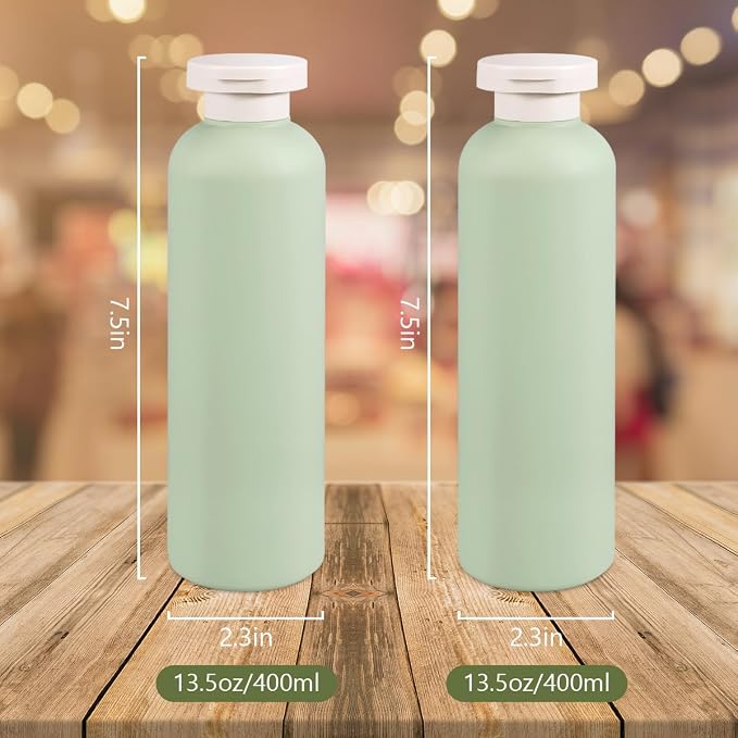13.5oz Squeeze Bottles with Flip Cap, Refillable Plastic Travel Bottles - Image 2