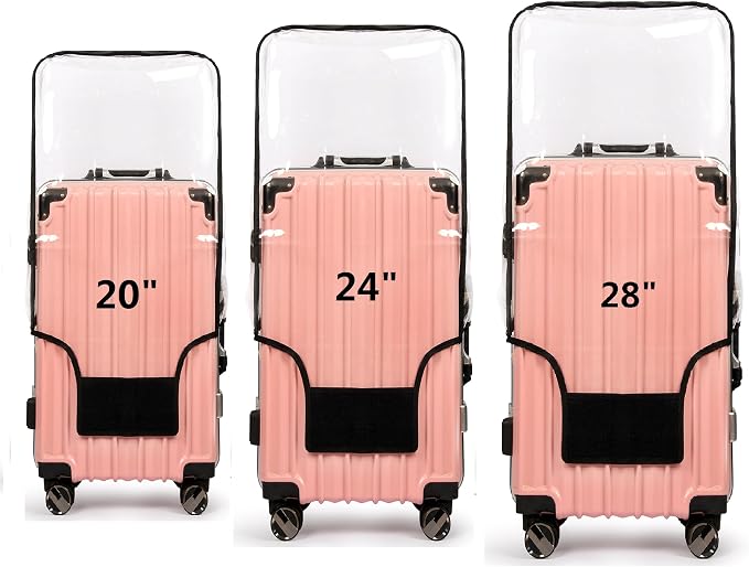 3PCS Clear PVC Suitcase Cover Protectors Transparent Luggage Covers Waterproof by FABULWAY