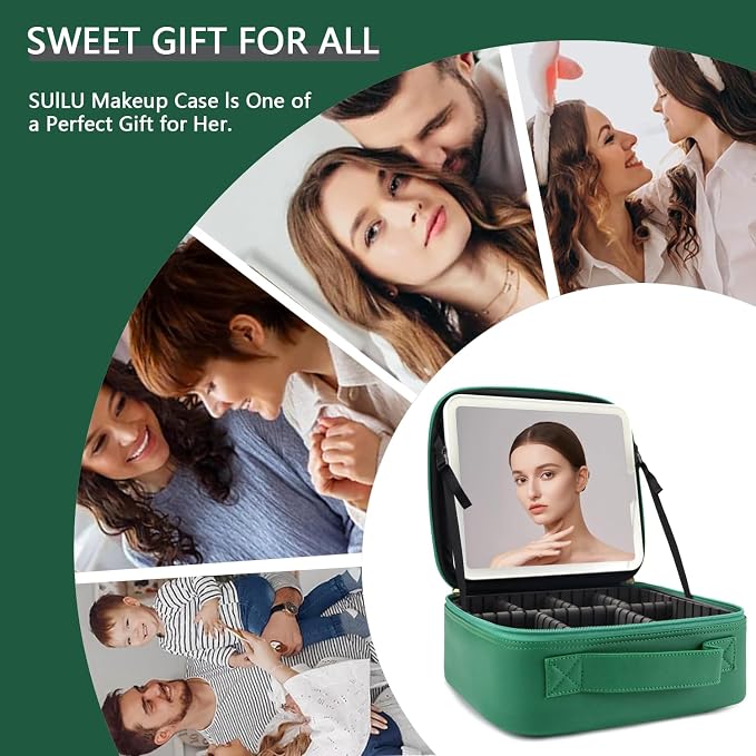 Makeup Bag with Led Mirror, Travel Makeup Organizer with 3 Color Setting - Image 6