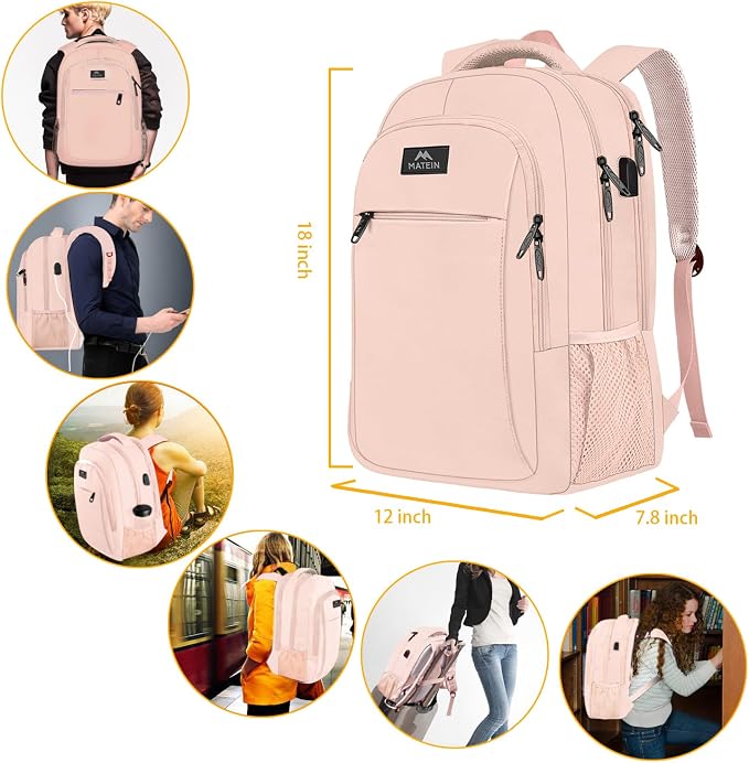 MATEIN 15.6 inch Laptop Backpack, Cute Slim Computer Travel Backpack - Image 6
