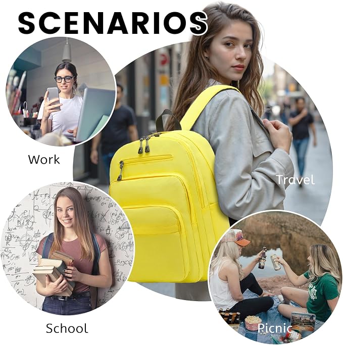 Lanola Basic Multi-Pocket Multipurpose Backpack Classical Water Resistant - Image 7