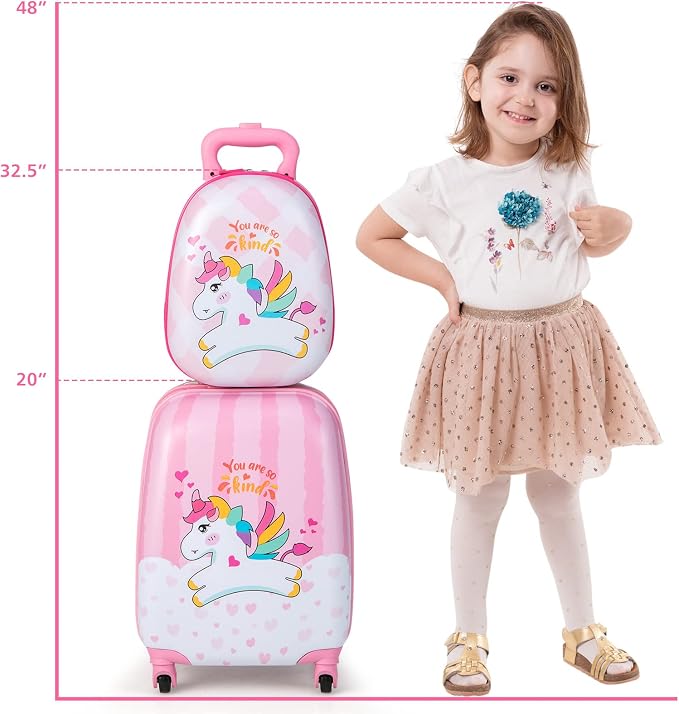 HONEY JOY Kids Luggage, Lightweight Toddler Girls Suitcase, Durable ABS - Image 8
