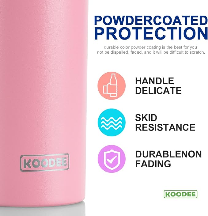 koodee 20 oz Stainless Steel Skinny Tumblers Double Wall Insulated Water - Image 3