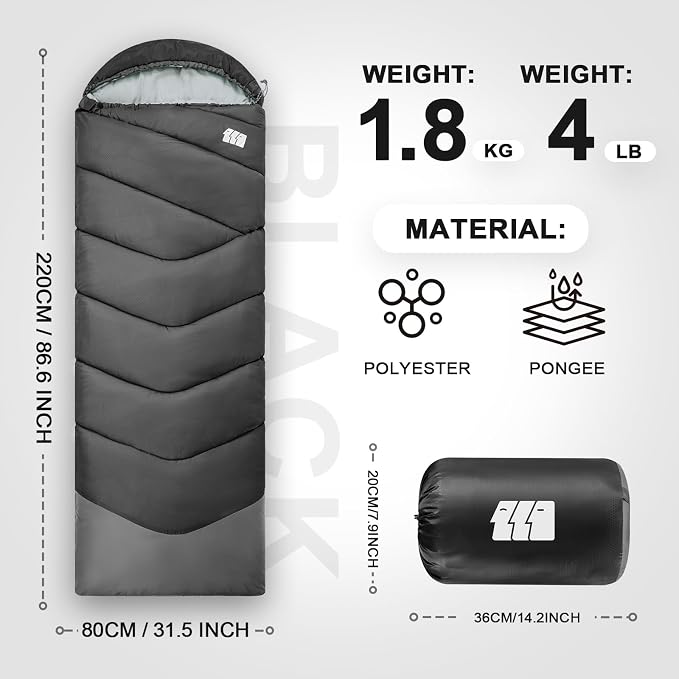 Sleeping Bags for Adults Cold Weather, Waterproof, Lightweight Sleeping Bag for - Image 2