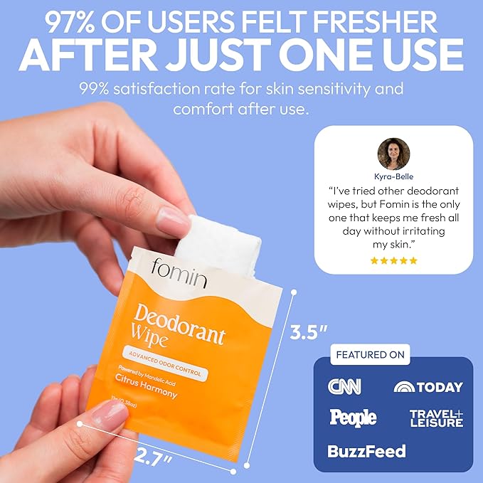 FOMIN Acidified Travel Deodorant Wipes - Image 5