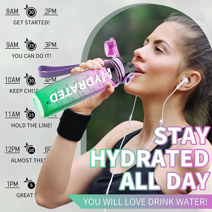 Water Bottle, 32 oz Motivational Water Bottles - Image 4