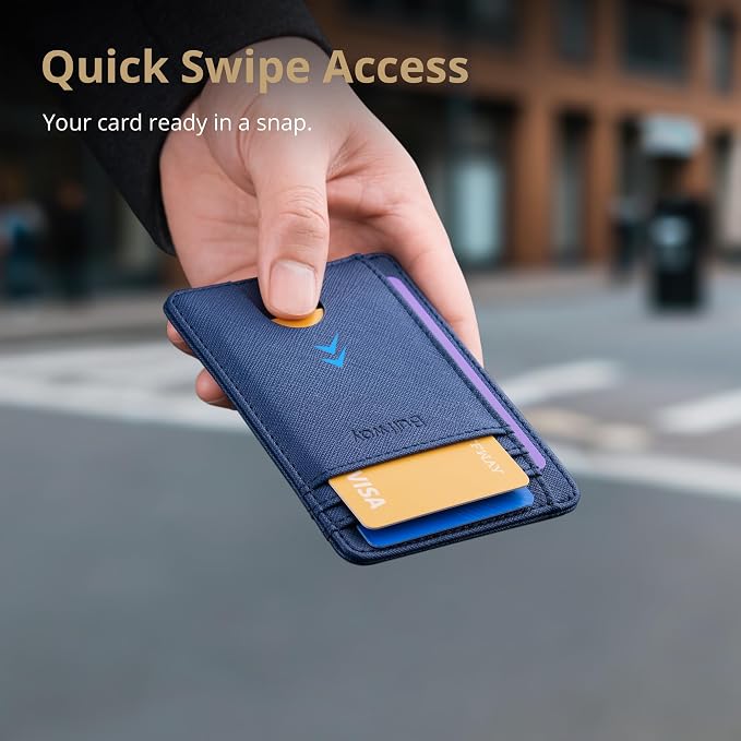 Buffway Slim Minimalist Front Pocket RFID Blocking Leather Wallets - Image 4